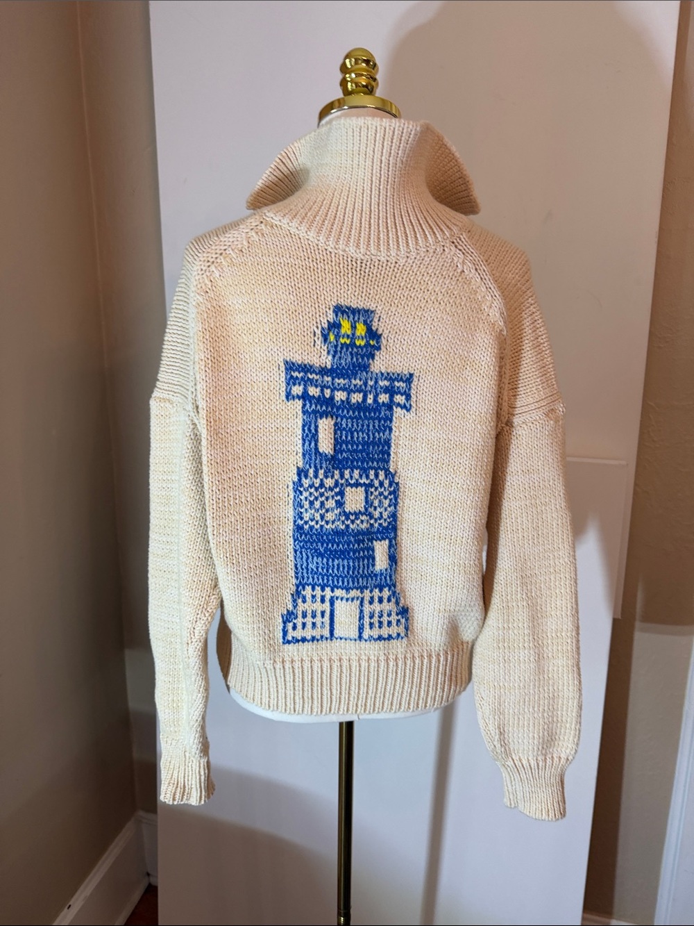 NWT Small Anthropologie Maeve Lighthouse Collared V-Neck Cardigan Sweater - Picture 2 of 11